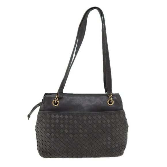 BALLY Shoulder Bag Leather Gray Auth yb580 - Picture 2 of 16